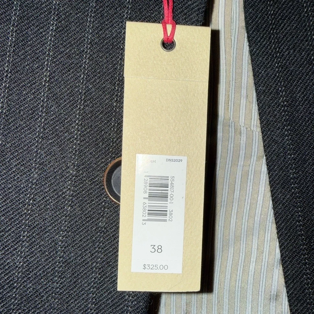 Men's Black Pinstripe Blazer Banana Republic Heritage Size 38 NWT